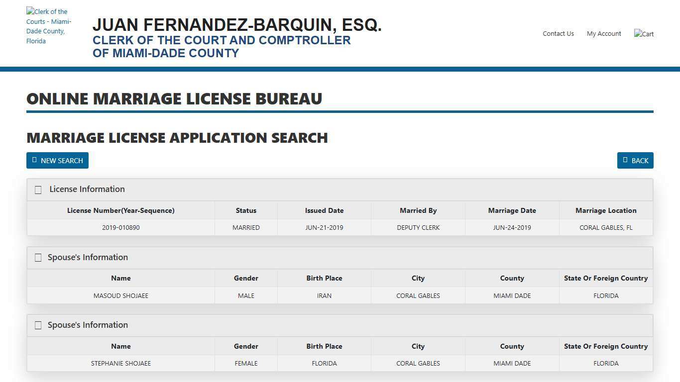 LicenseInfo - Clerk of the Court